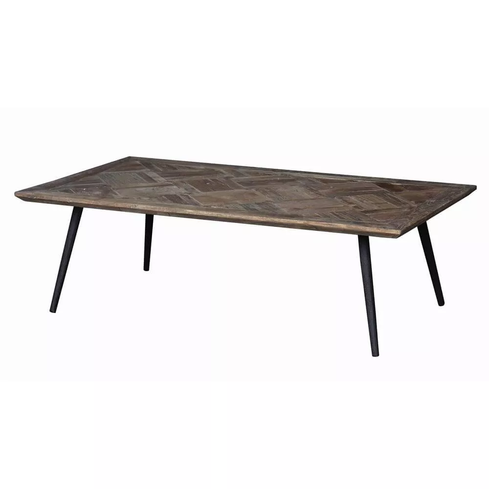 Monarch I Reclaimed Elm Parquet Top Coffee Table